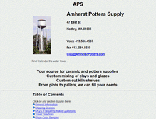 Tablet Screenshot of amherstpotters.com